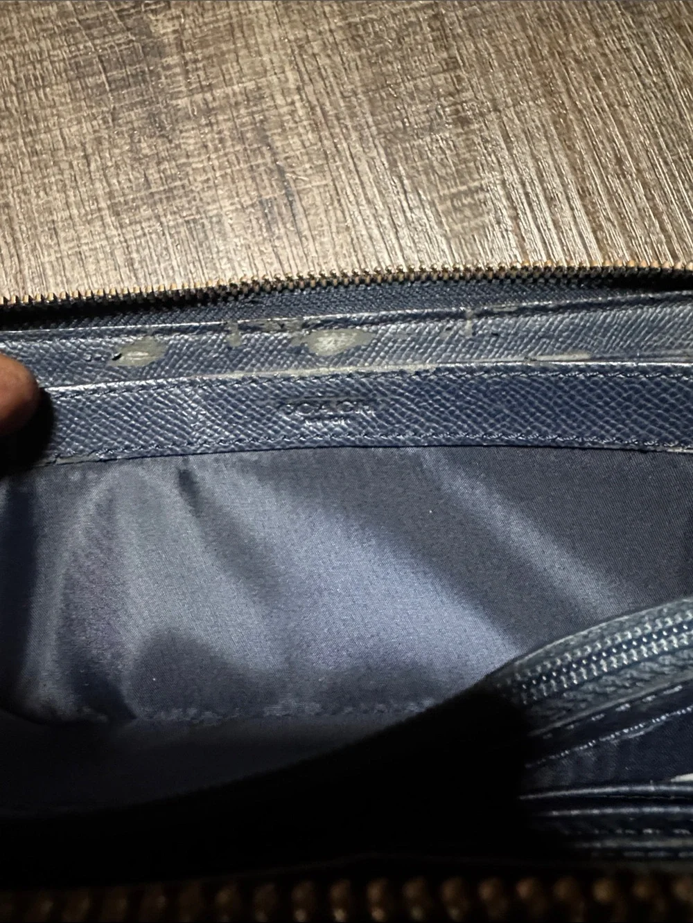 Coach Quilted Denim and Navy Zip Wallet